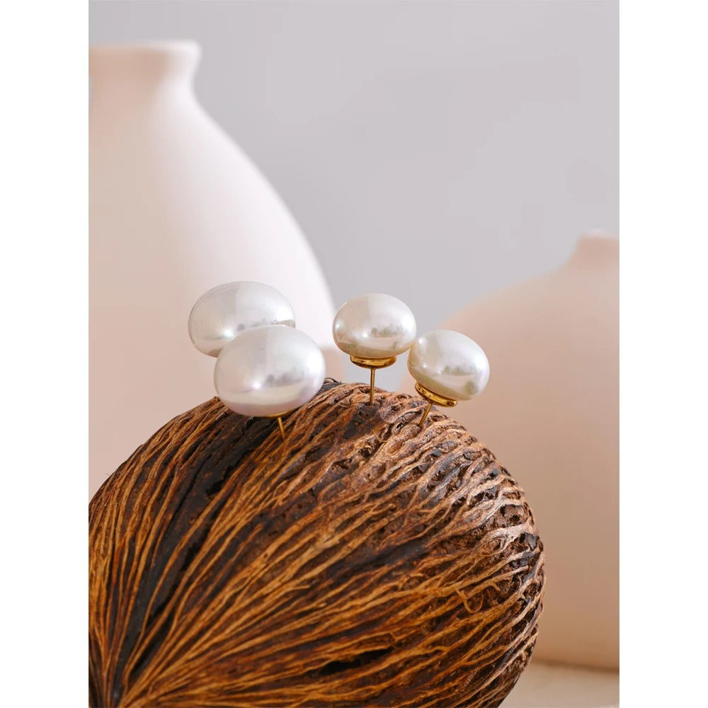 Boucles d'Oreilles Perles Blanches de Culture