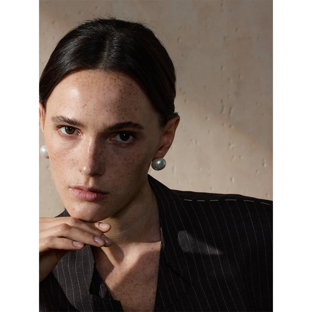 Boucles d'Oreilles Perles Blanches de Culture