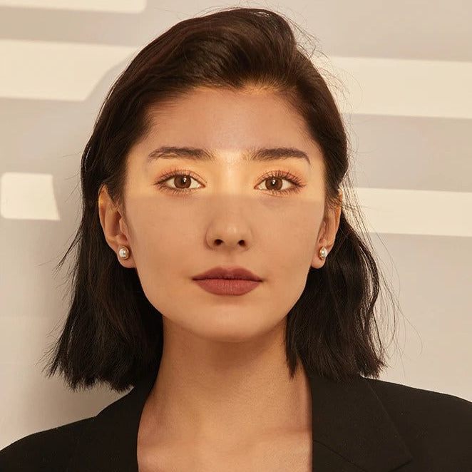 Boucles d'Oreilles Demi-Perles Blanches