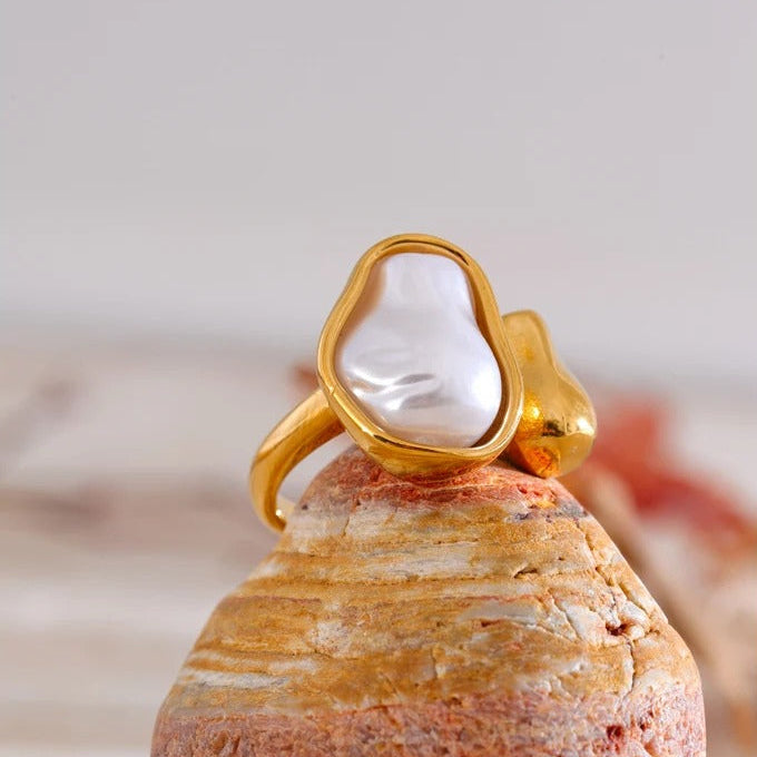 Bagues Serti d'une Perle Créole