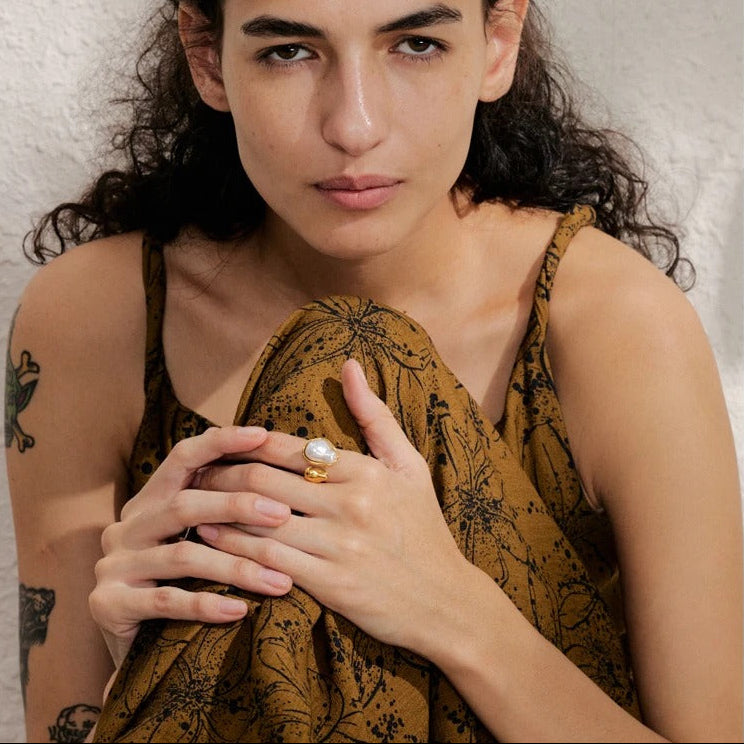 Bagues Serti d'une Perle Créole