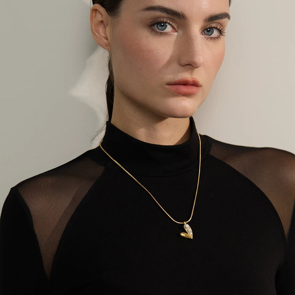 Collier Pendentif Perles Mixte