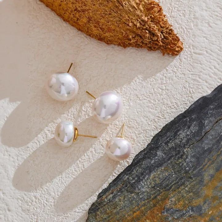 Boucles d'Oreilles Perles Blanches de Culture